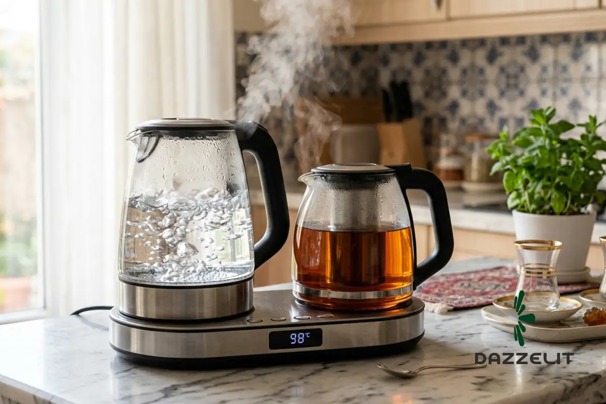 دم کردن چایی با چایساز کنارهم