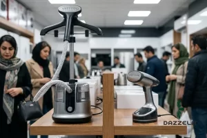 بخارگر دستی و ایستاده در کنار هم در یک فروشگاه