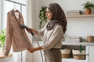 یک زن در حال استفاده از بخارگر
