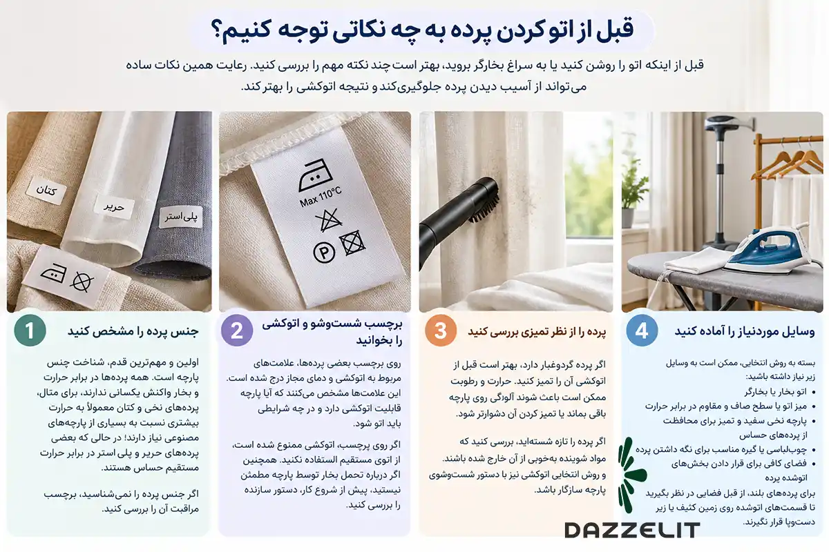 نکات قبل از اتو کردن پرده