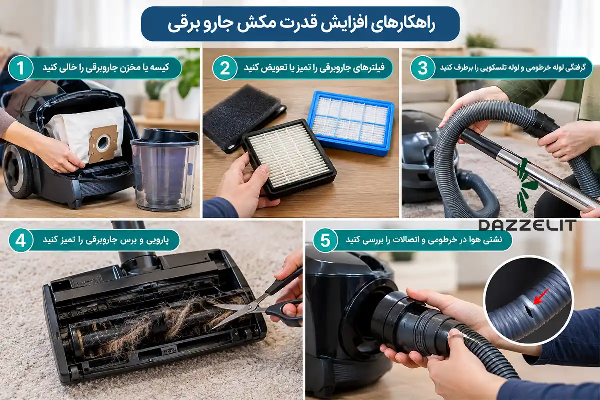 راهکارهای کاربردی افزایش مکش جاروبرقی