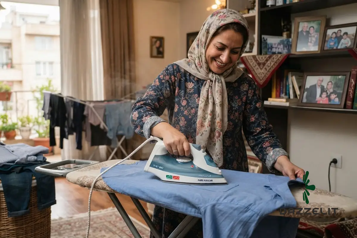 باز کردن چروک لباس مردانه با اتو