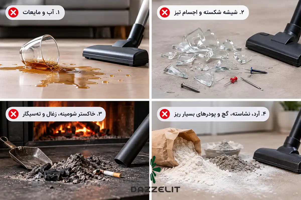 چیزهایی را که بهتر است با جاروبرقی معمولی جمع نکنید
